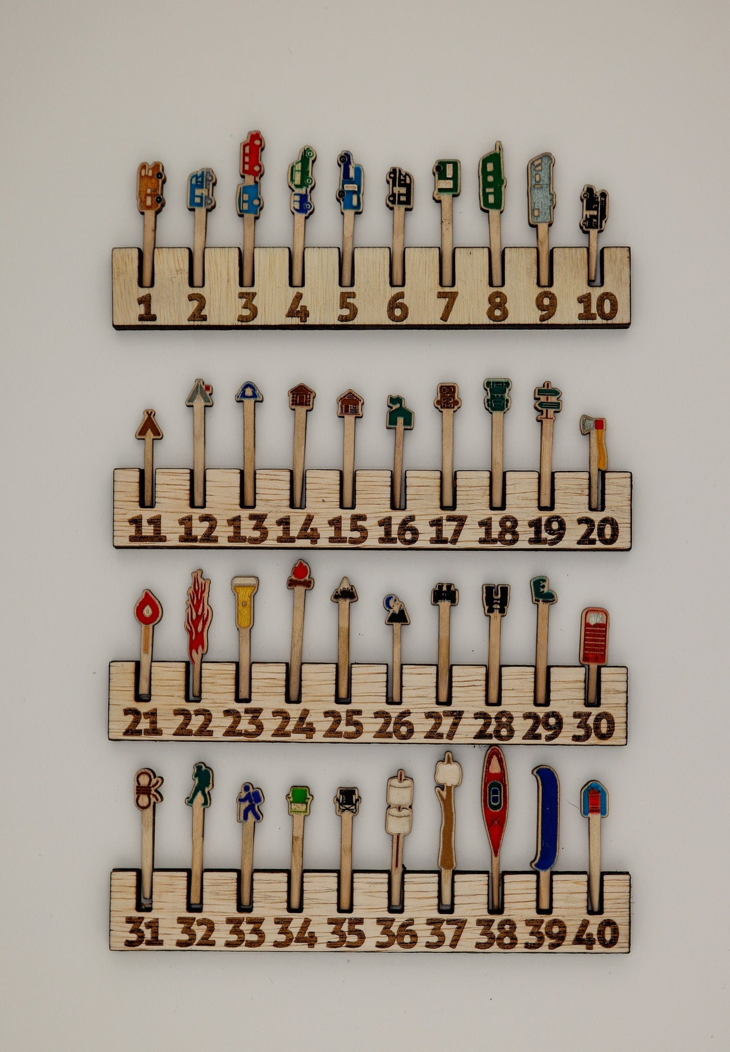 Camping & Hiking Themed Cribbage board pegs