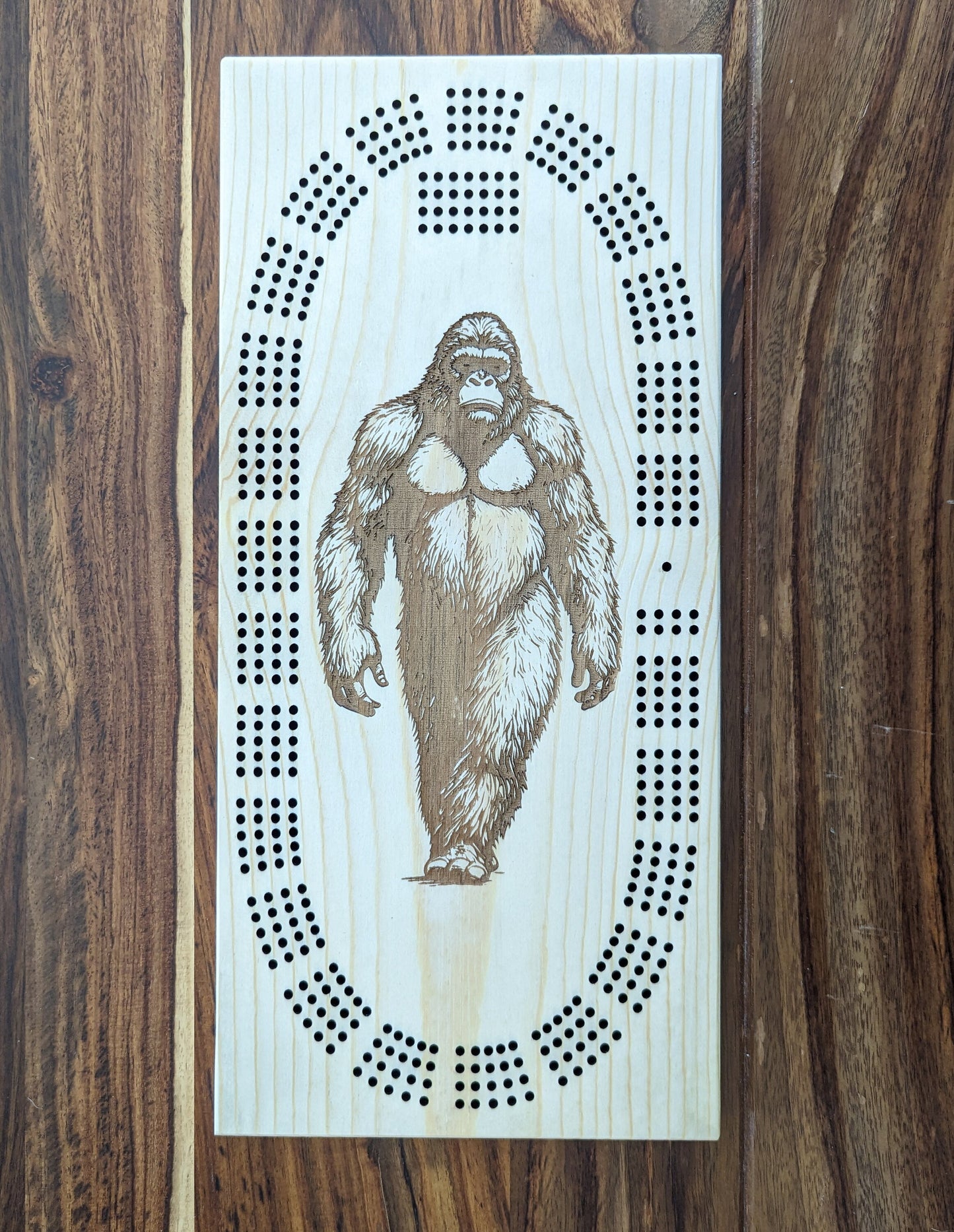 Bigfoot, 4 Track Cribbage Board - Laser engraved